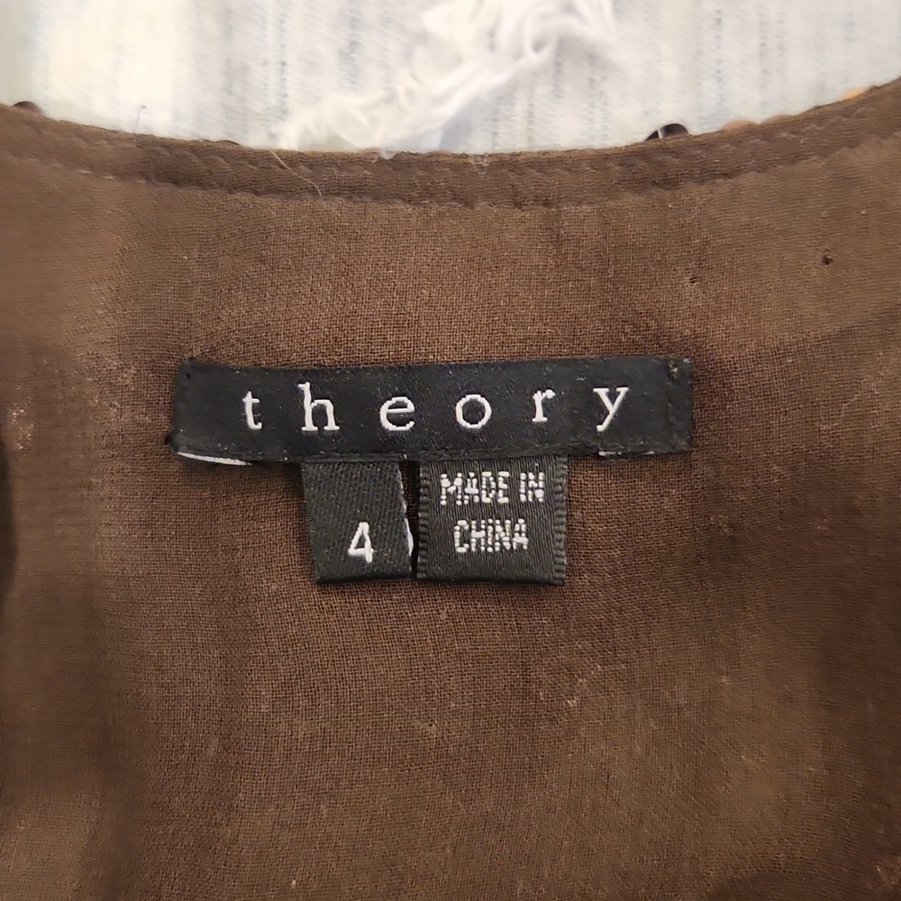 Brown sequin Theory mini shift dress size 4! Such a stunner! - Picture 2 of 9
